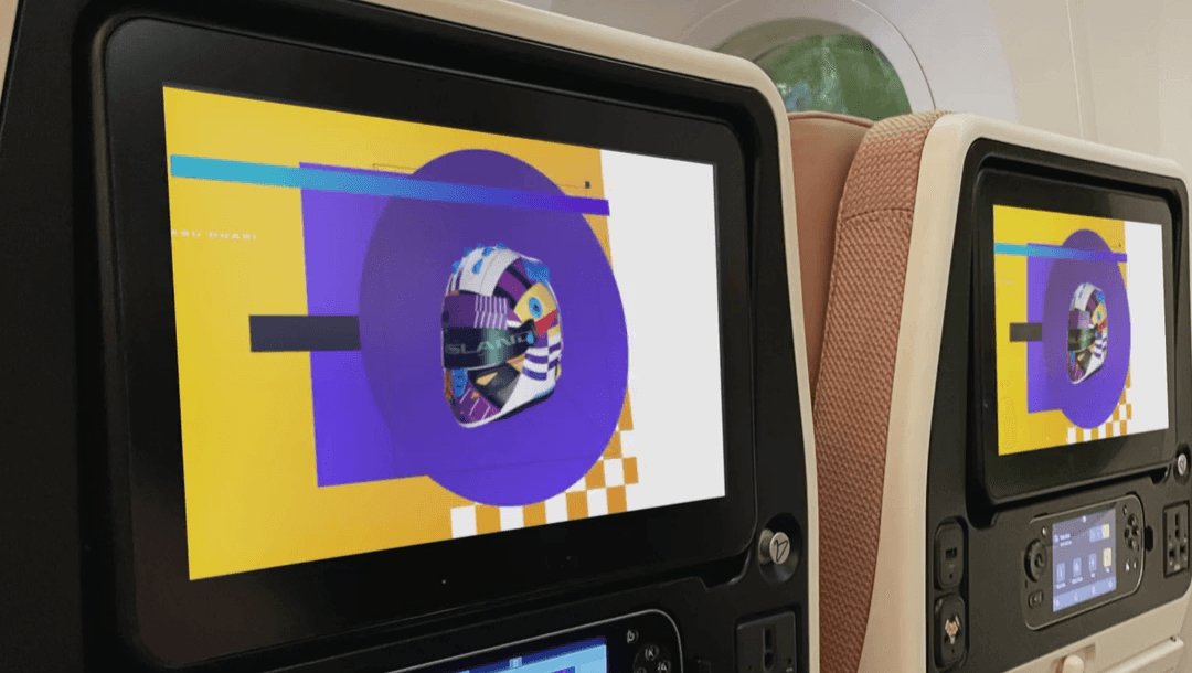 In-flight entertainment on the way to Abu Dhabi