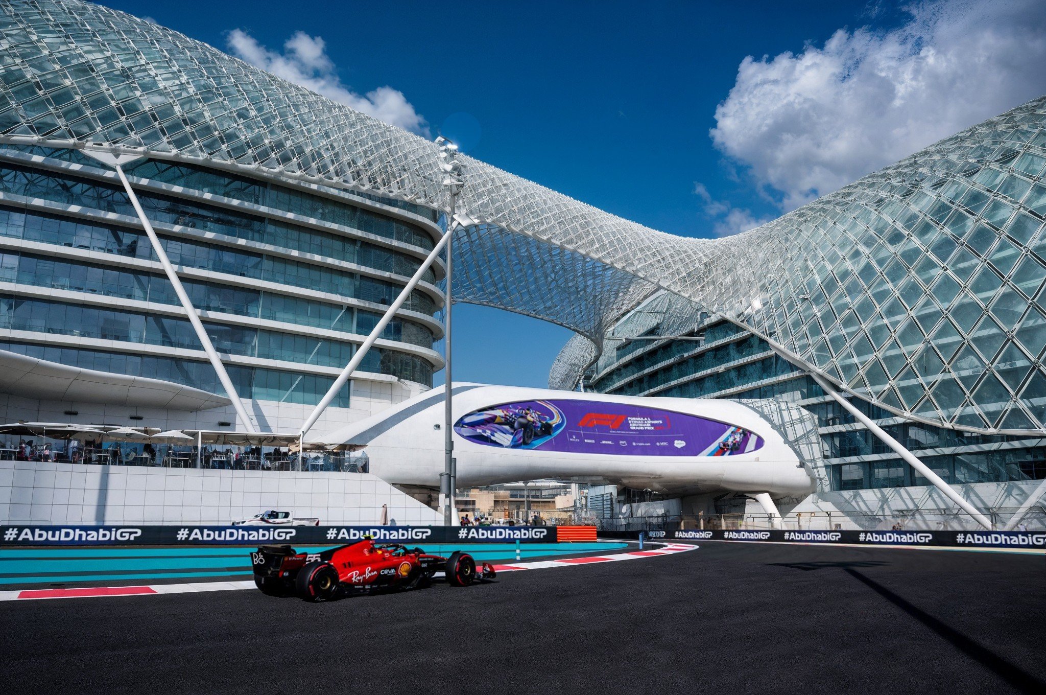 Yas Hotel, arching over the circuit