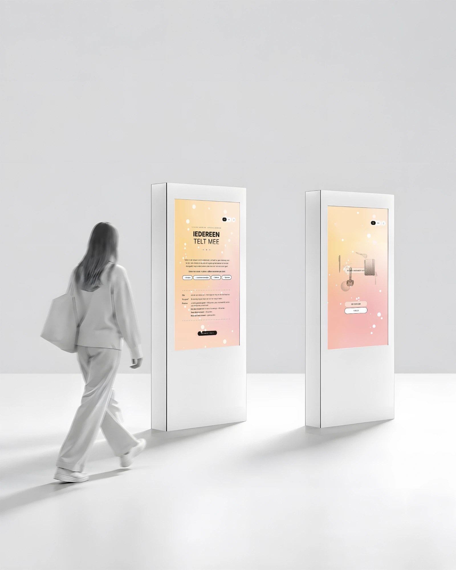 Concept render: the interactive kiosks